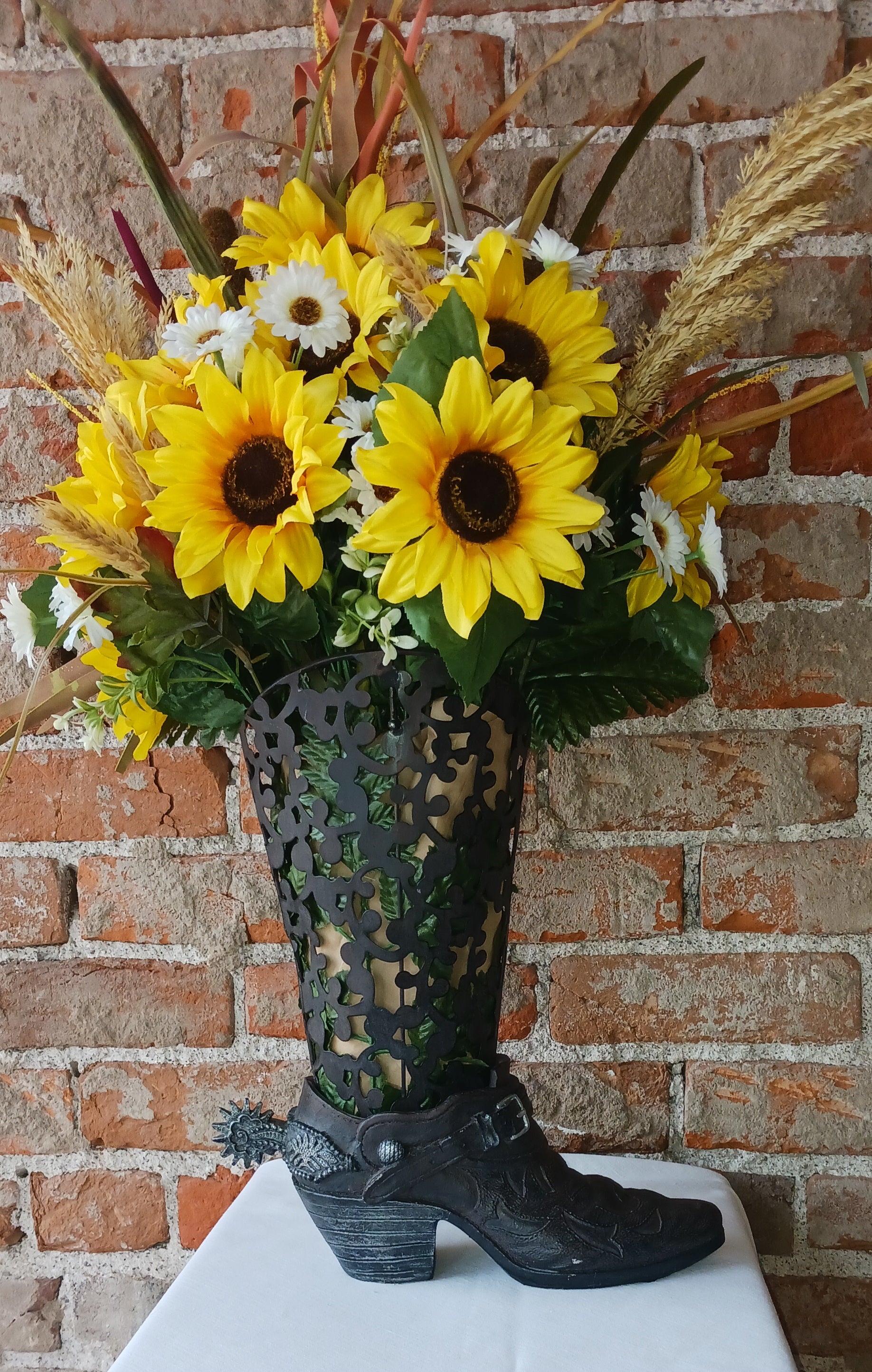 Sunflower boot decor